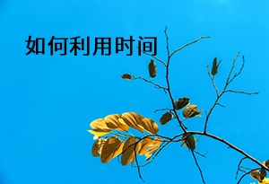 如何利用時間